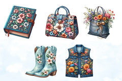 Vintage Denim Clipart Bundle - CraftNest - Digital Crafting and Art