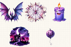 Purple Halloween Clipart Bundle - CraftNest - Digital Crafting and Art