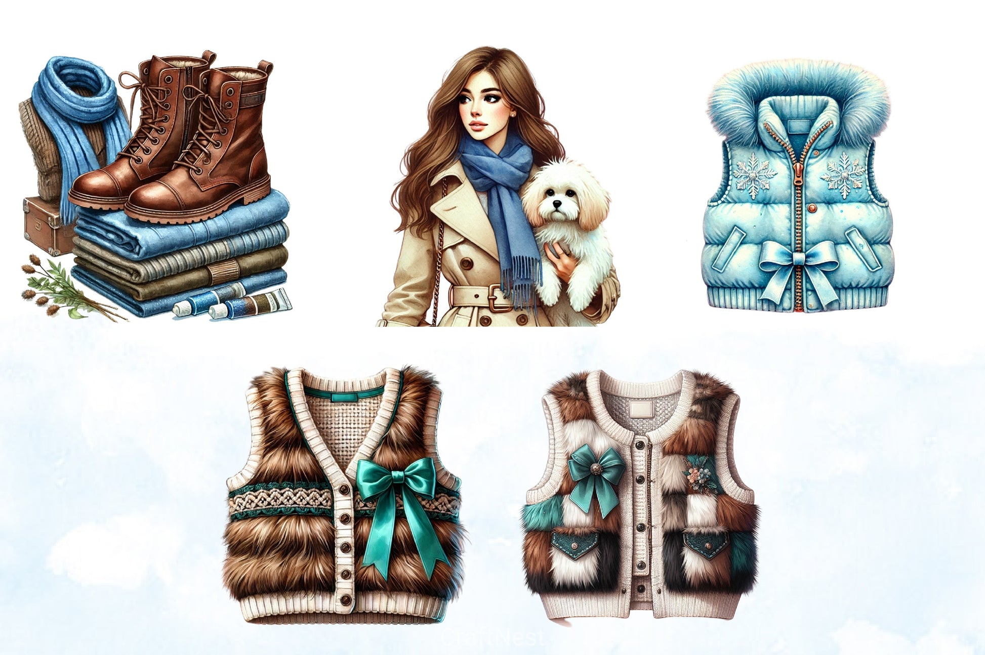 Winter Fashion Clipart Bundle - CraftNest - Digital Crafting and Art