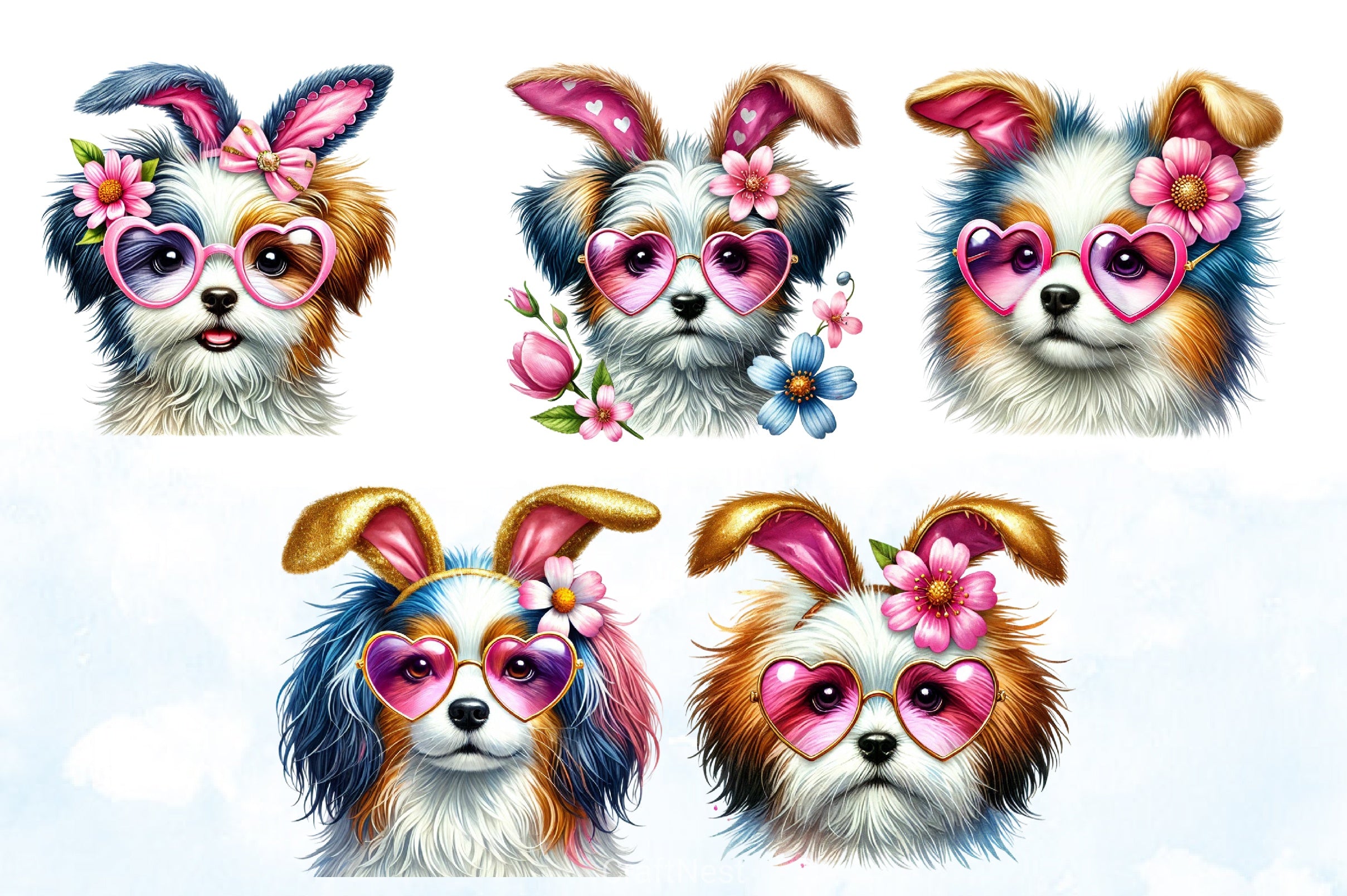 Easter Dog Clipart Bundle - CraftNest - Digital Crafting and Art
