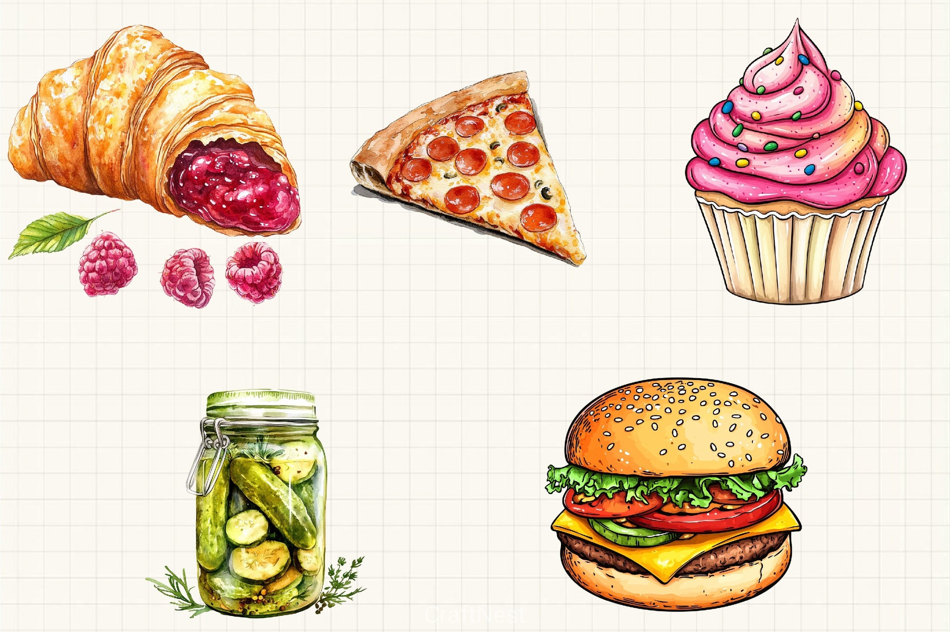 Foods Clipart Bundle - CraftNest - Digital Crafting and Art
