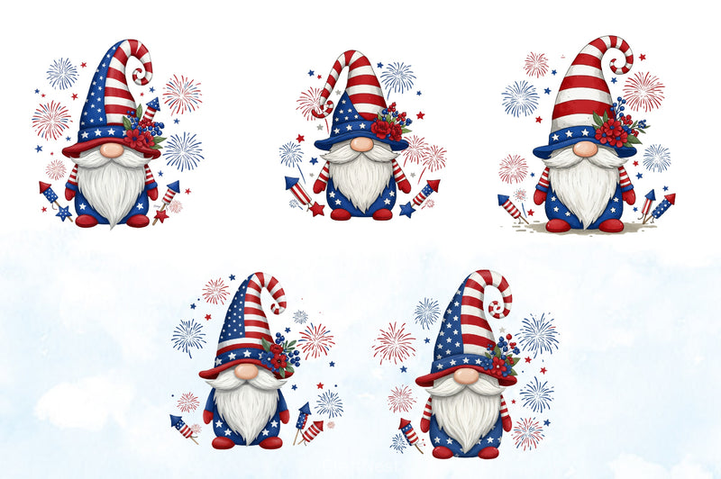 4th of July Gnomes Clipart Bundle 2 - CraftNest - Digital Crafting and Art
