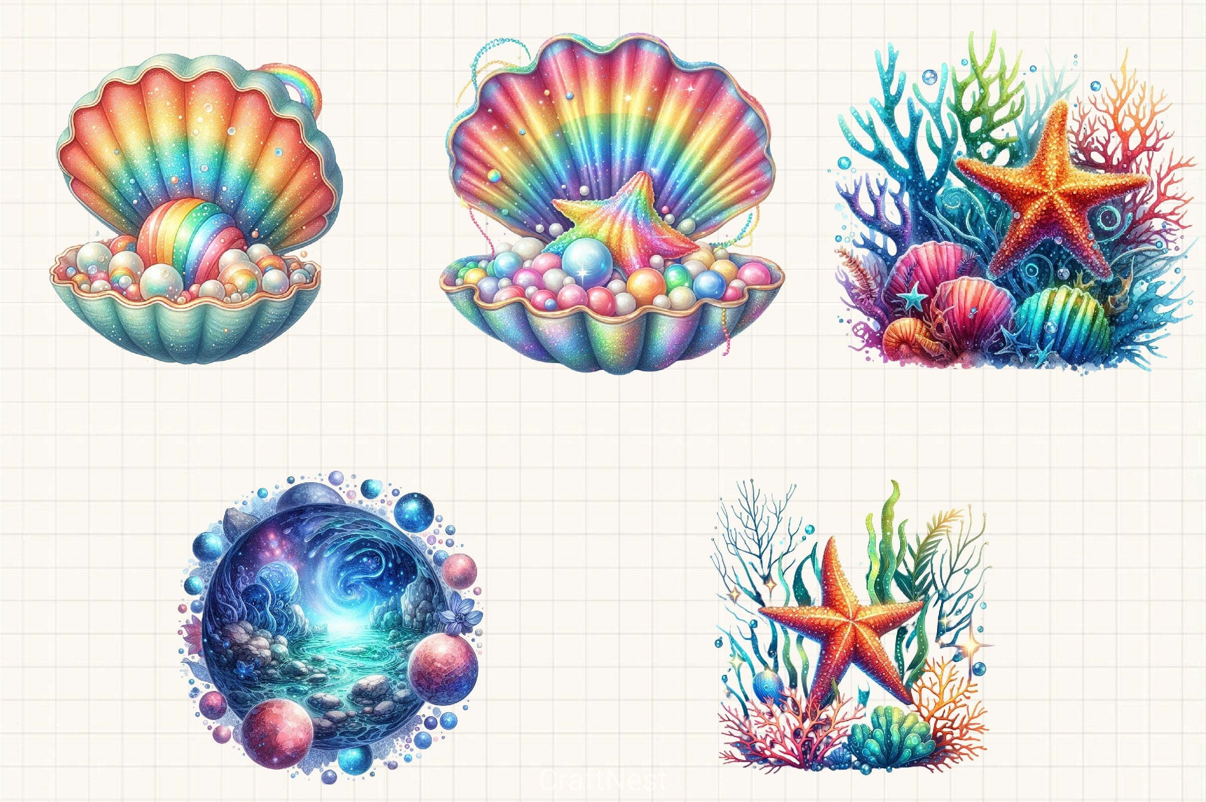 Magical Ocean Clipart Bundle 4 - CraftNest - Digital Crafting and Art