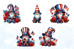 4th of July Gnomes Clipart Bundle 3 - CraftNest - Digital Crafting and Art