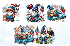 Patriotic Gnomes Clipart Bundle - CraftNest - Digital Crafting and Art