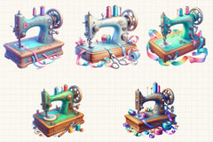 Vintage Sewing Machine Clipart Bundle 5 - CraftNest - Digital Crafting and Art