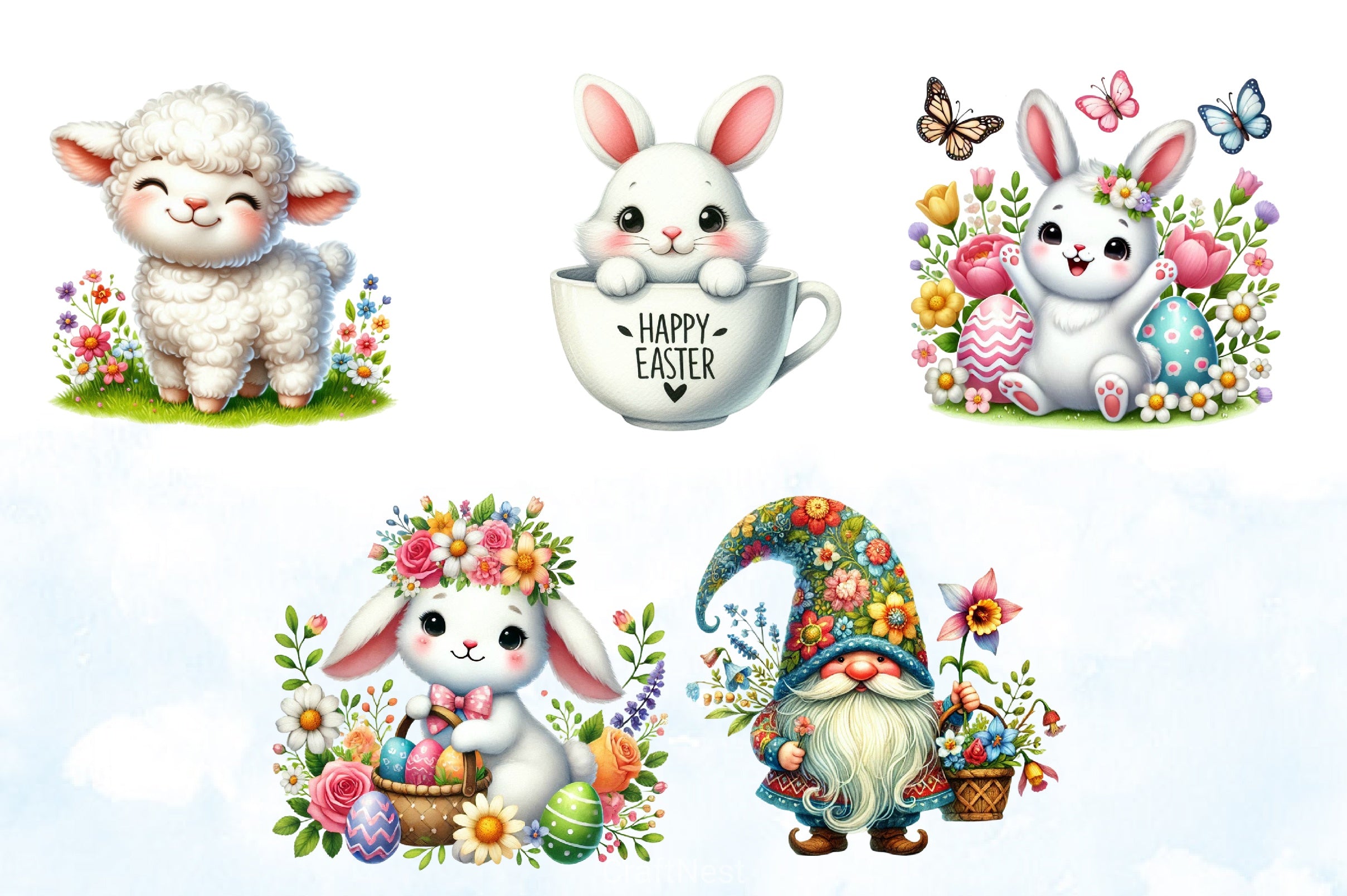 Easter Set Clipart Bundle - CraftNest - Digital Crafting and Art