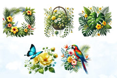 Tropical Spring Clipart Bundle - CraftNest - Digital Crafting and Art