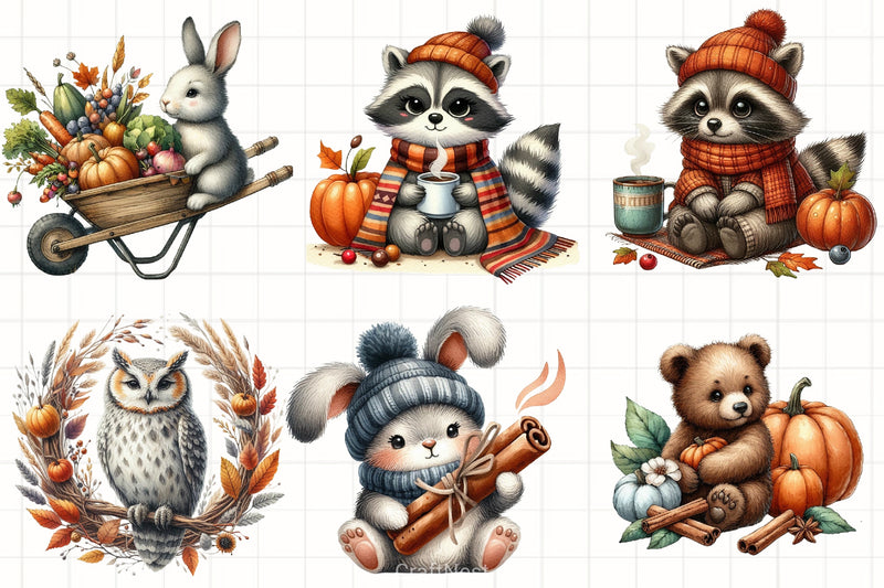 Autumn Forest Animal Clipart Bundle - CraftNest - Digital Crafting and Art