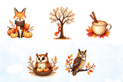 Cozy Fall Animals Clipart Bundle - CraftNest - Digital Crafting and Art