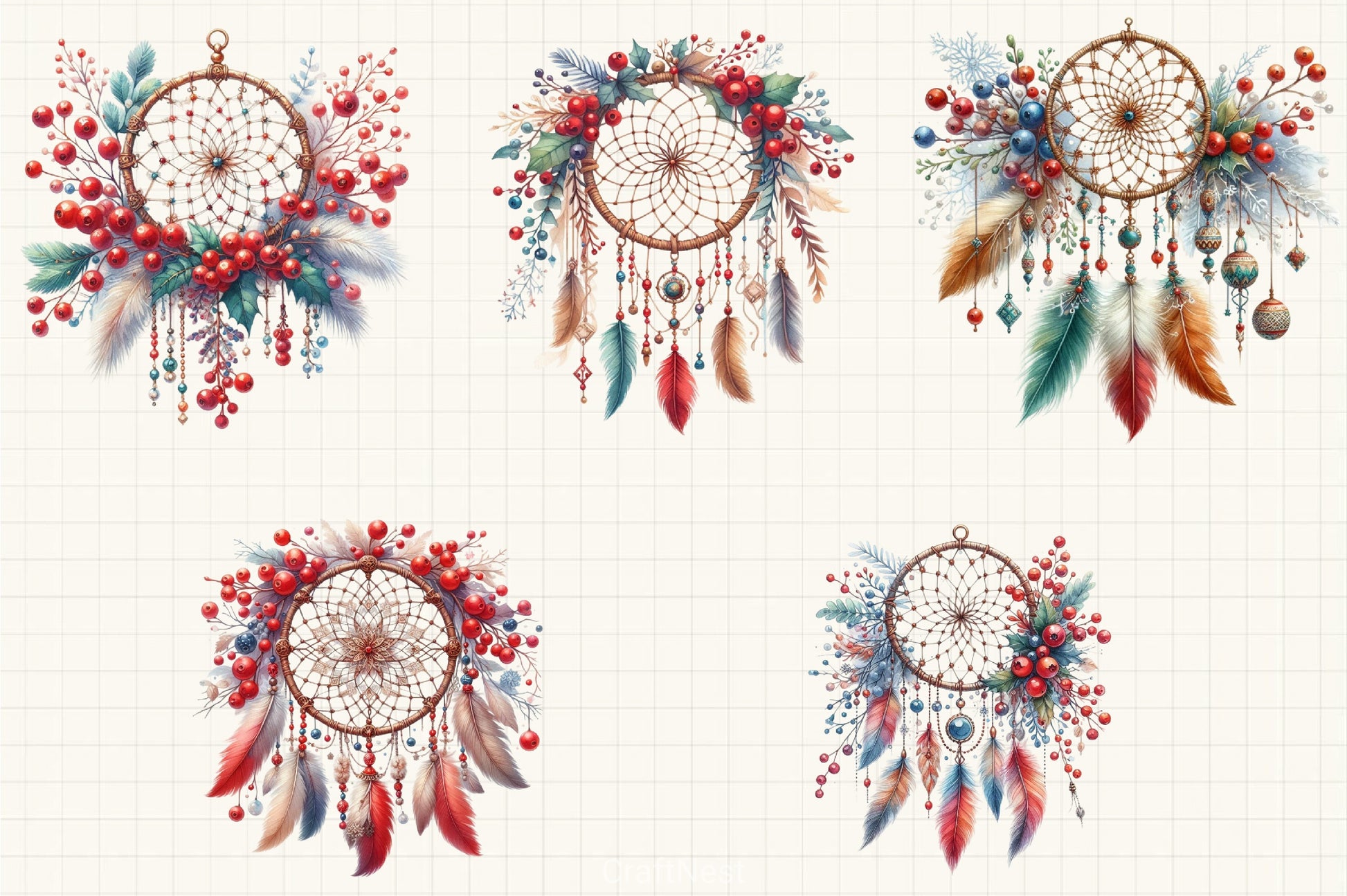 Christmas Dream Catcher Clipart Bundle - CraftNest - Digital Crafting and Art