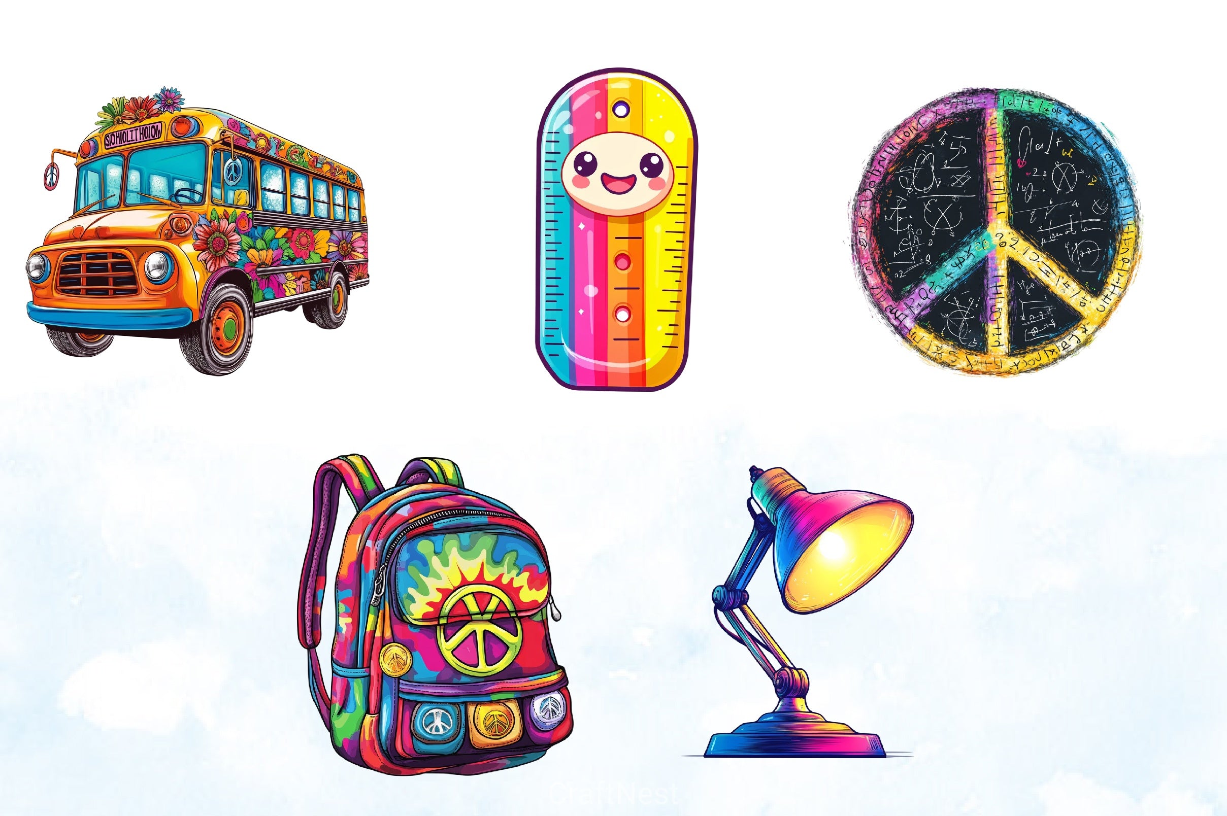 Groovy School Clipart Bundle 4 - CraftNest - Digital Crafting and Art