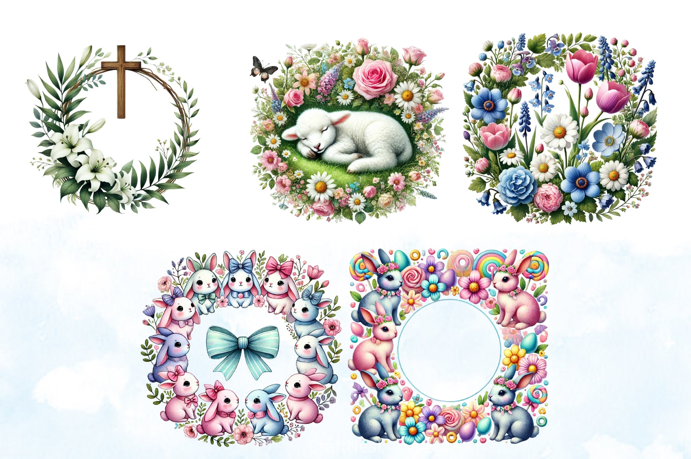 Easter Frames Clipart Bundle - CraftNest - Digital Crafting and Art