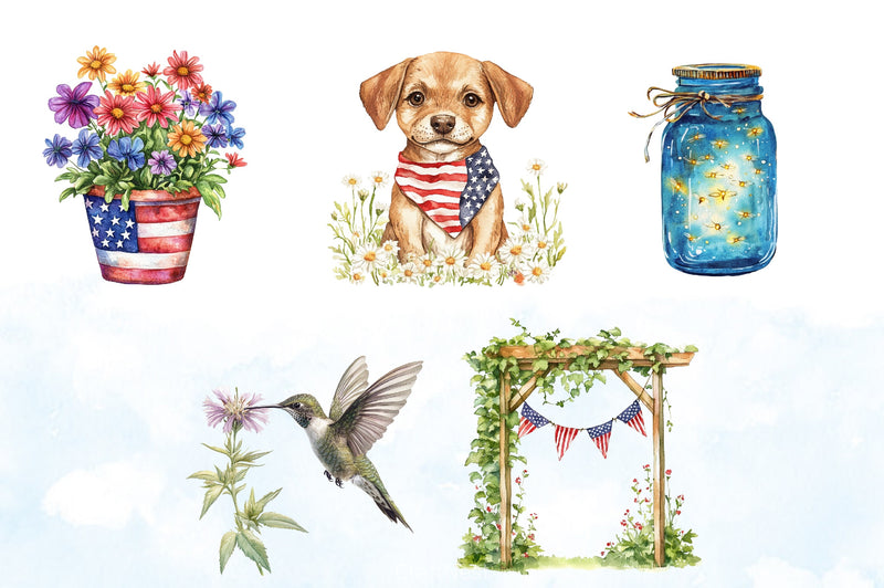 Patriotic Garden Clipart Bundle 4 - CraftNest - Digital Crafting and Art