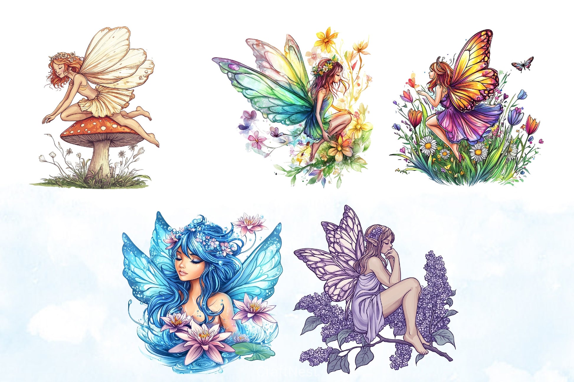 Fairy Spring Clipart Bundle - CraftNest - Digital Crafting and Art