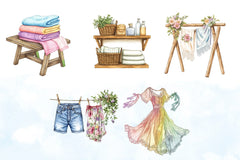 Summer Laundry Clipart Bundle - CraftNest - Digital Crafting and Art