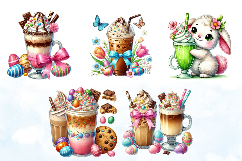 Easter Iced Coffee Clipart Bundle - CraftNest - Digital Crafting and Art