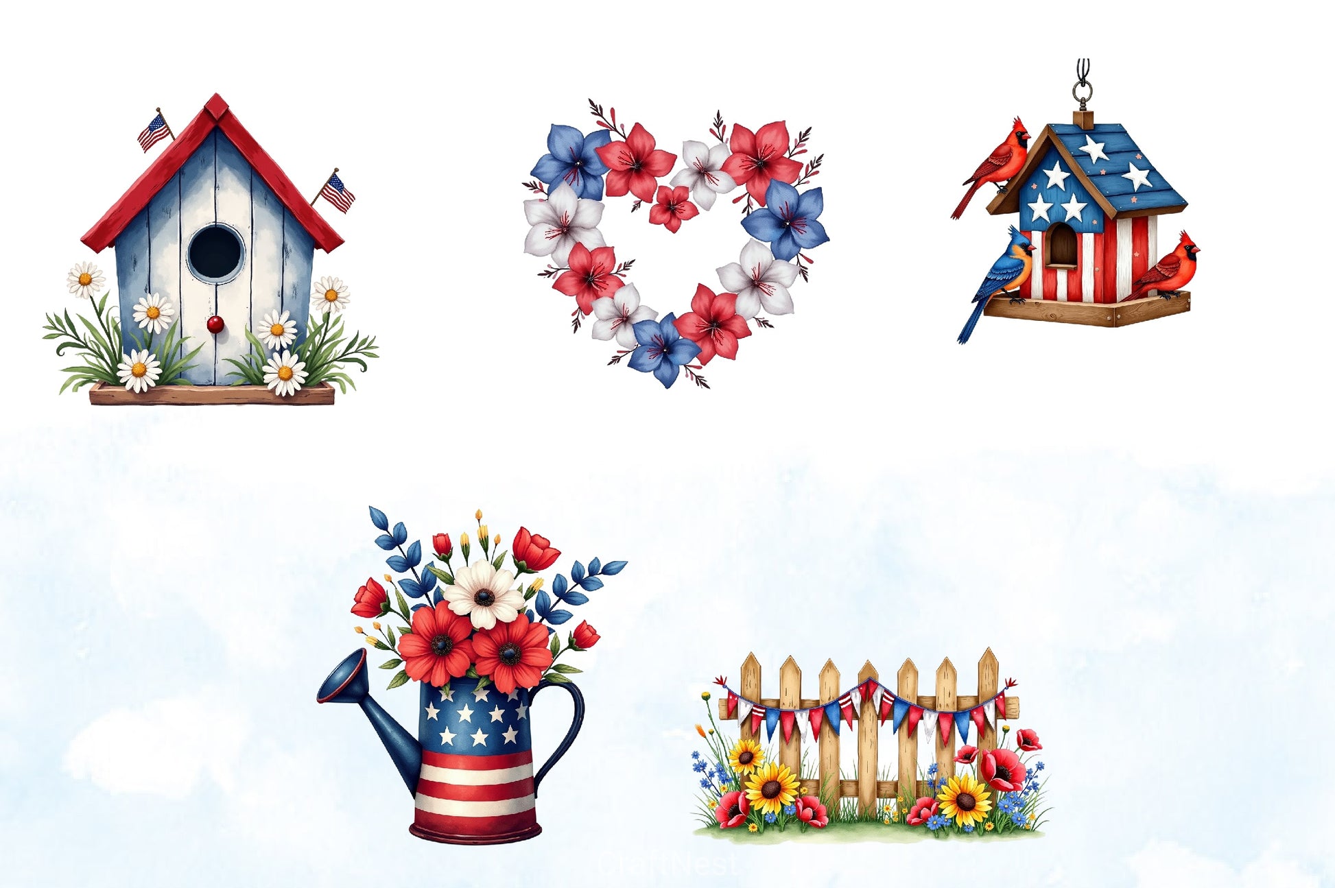 Patriotic Garden Clipart Bundle 3 - CraftNest - Digital Crafting and Art