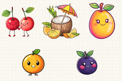 Cute Fruit Clipart Bundle - CraftNest - Digital Crafting and Art
