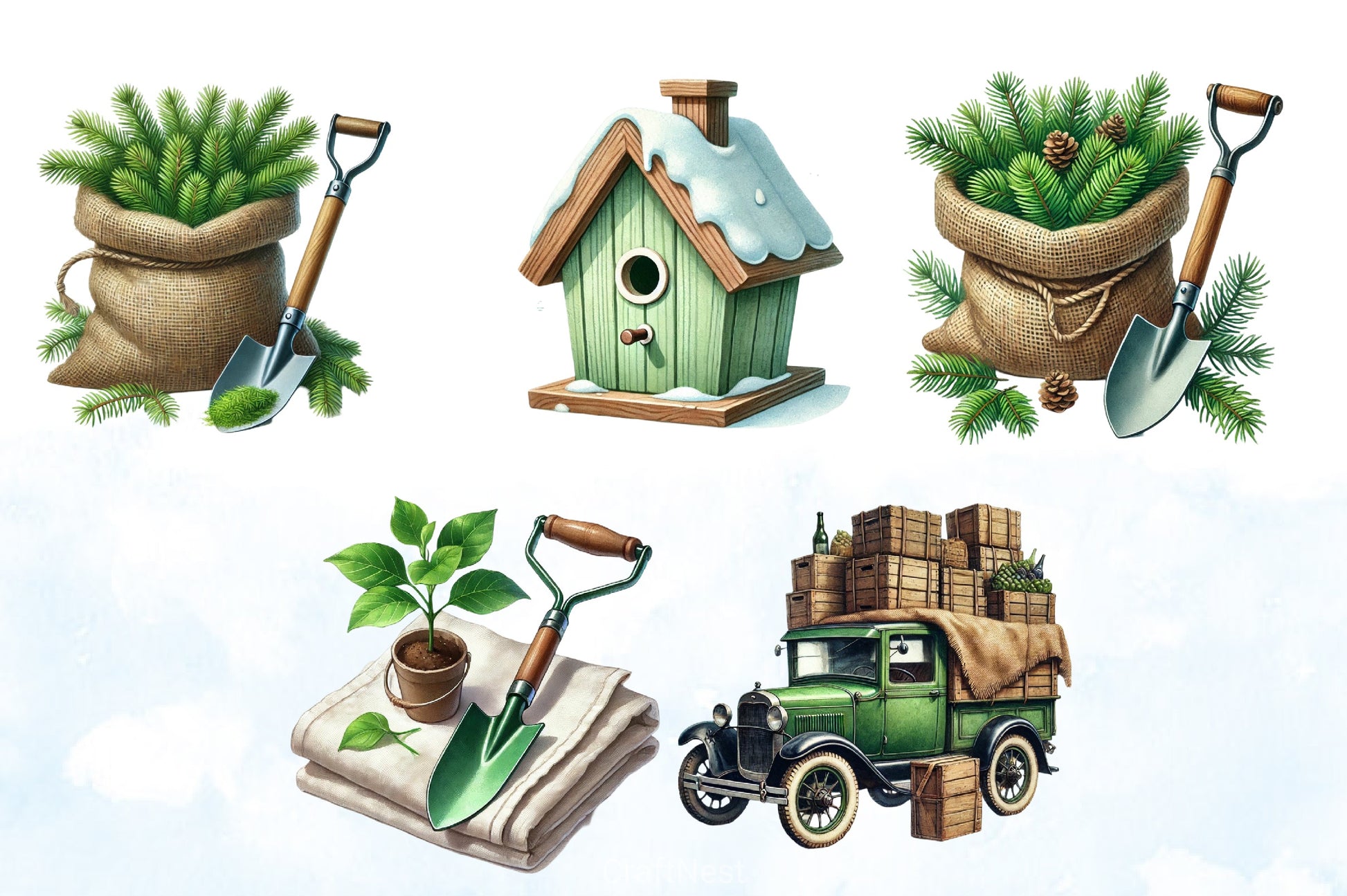 Winter Gardening Clipart Bundle 2 - CraftNest - Digital Crafting and Art