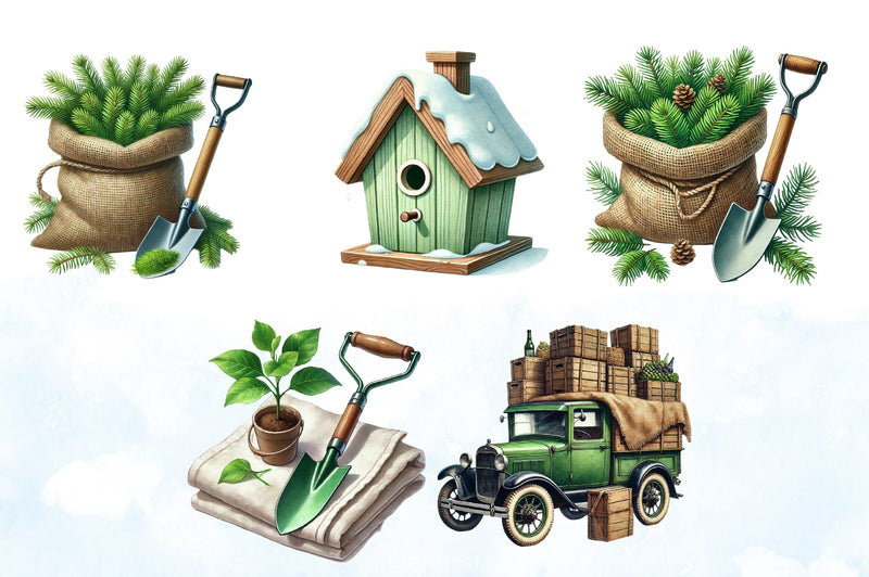 Winter Gardening Clipart Bundle 2 - CraftNest - Digital Crafting and Art