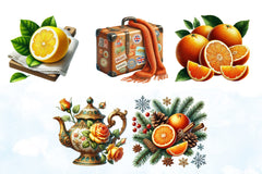 Winter Citrus Clipart Bundle 1 - CraftNest - Digital Crafting and Art