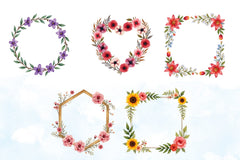 Boho Floral Frame Clipart Bundle - CraftNest - Digital Crafting and Art