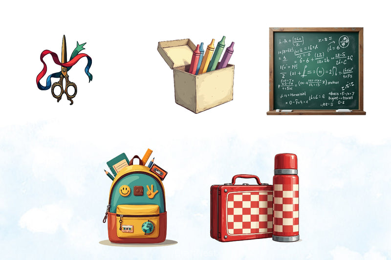 Vintage School Clipart Bundle - CraftNest - Digital Crafting and Art