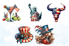 Vintage 4th July Clipart Bundle - CraftNest - Digital Crafting and Art