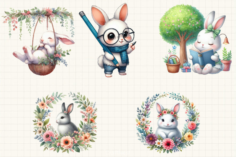 Rabbit Clipart Bundle - CraftNest - Digital Crafting and Art