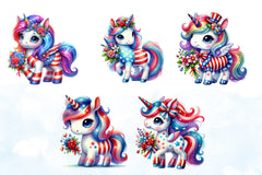 4th of July Unicorn Clipart Bundle 6 - CraftNest - Digital Crafting and Art