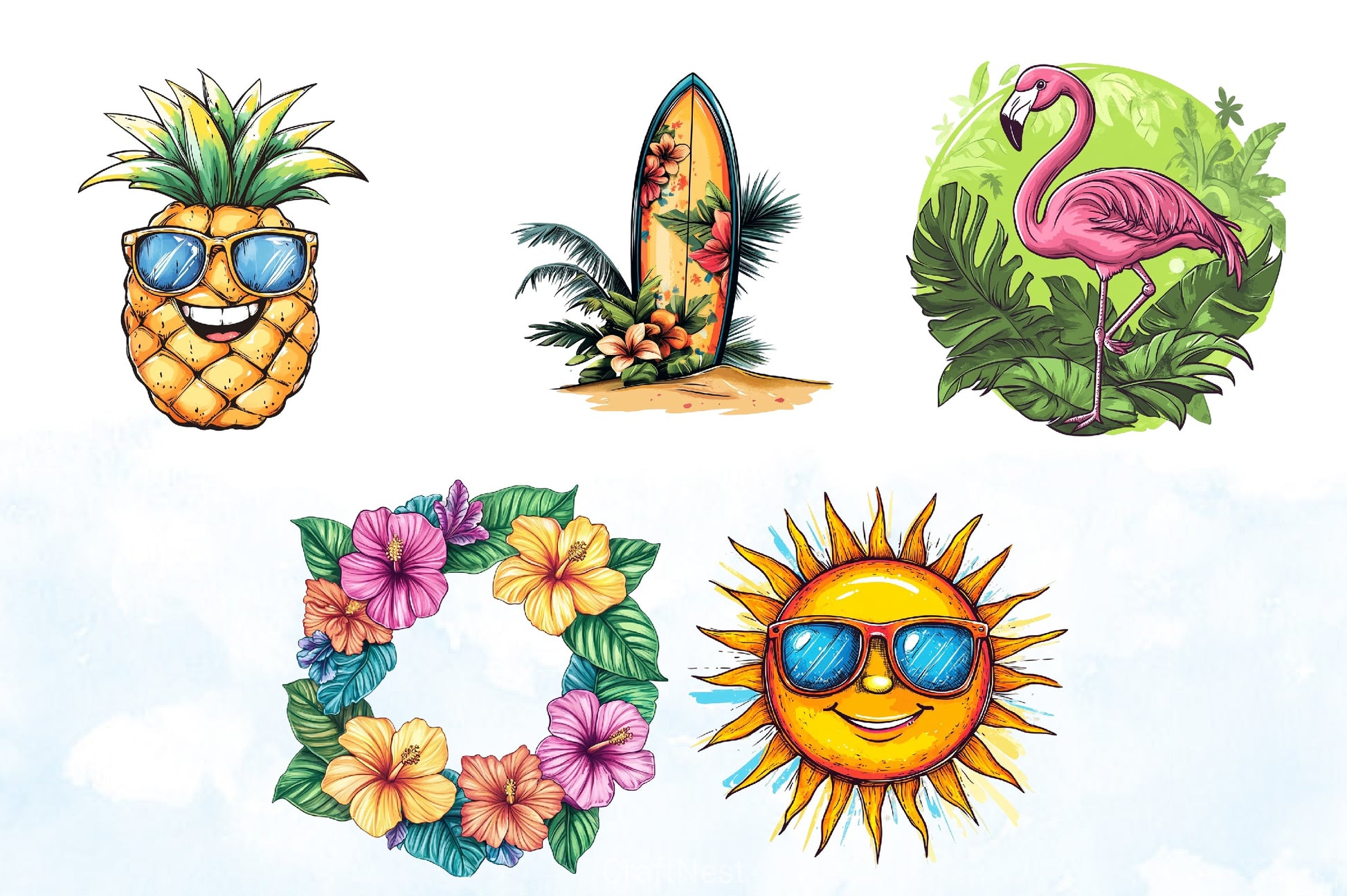 Happy Summer Clipart Bundle 4 - CraftNest - Digital Crafting and Art