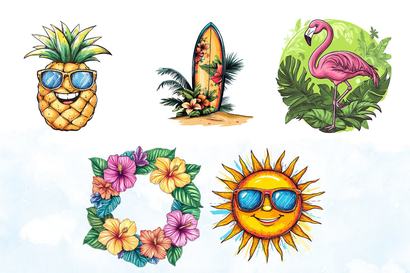 Happy Summer Clipart Bundle 4 - CraftNest - Digital Crafting and Art