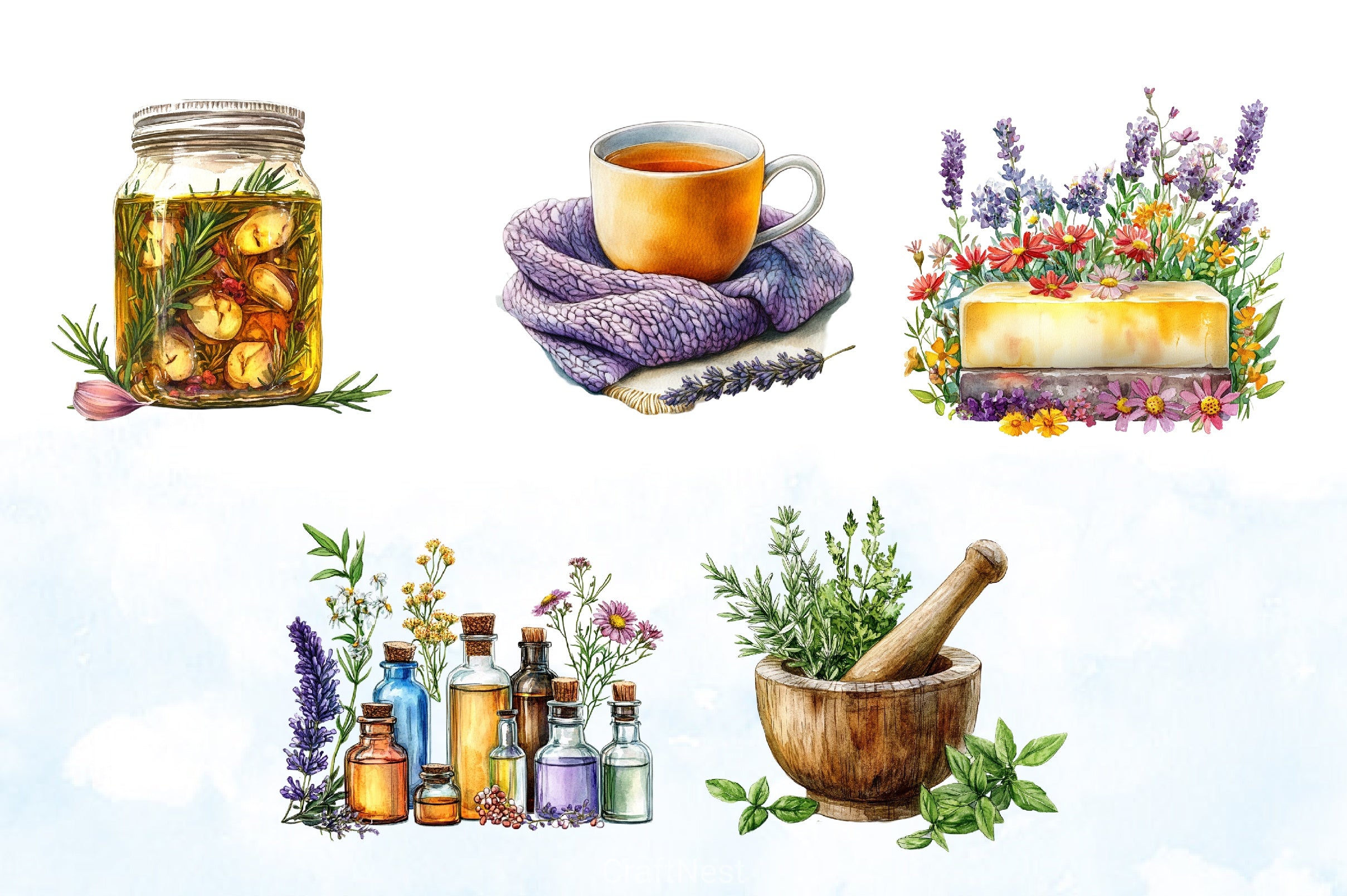 Natural Remedies Clipart Bundle 5 - CraftNest - Digital Crafting and Art
