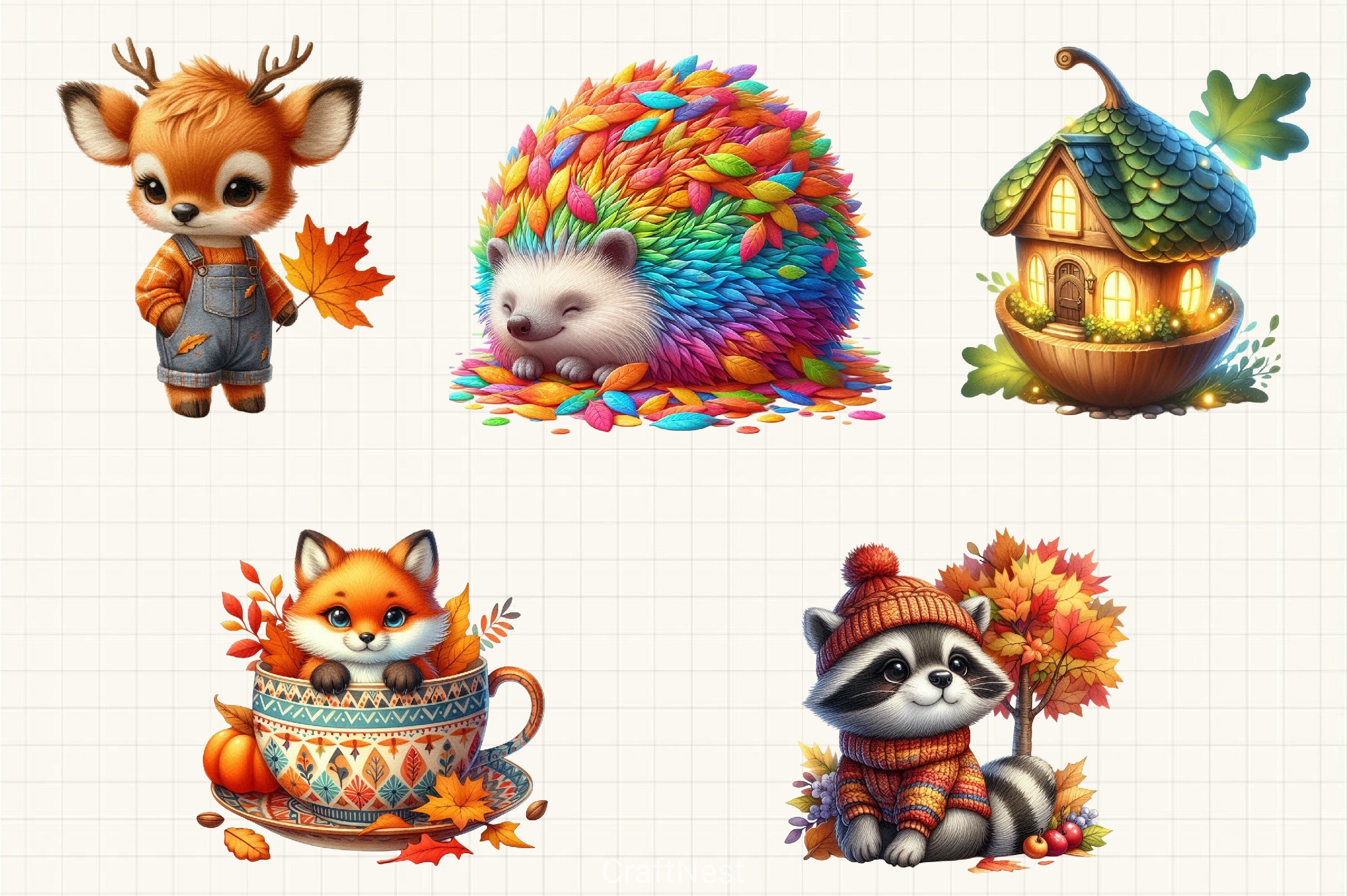 Whimsical Autumn Clipart Bundle - CraftNest - Digital Crafting and Art