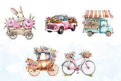 Transportation Spring Clipart Bundle - CraftNest - Digital Crafting and Art