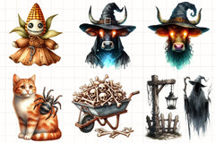 Creepy Halloween Farm Clipart Bundle - CraftNest - Digital Crafting and Art