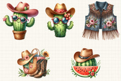 Summer Cowgirl Clipart Bundle - CraftNest - Digital Crafting and Art