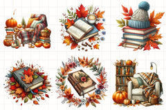 Autumn Fall Books Clipart Bundle - CraftNest - Digital Crafting and Art