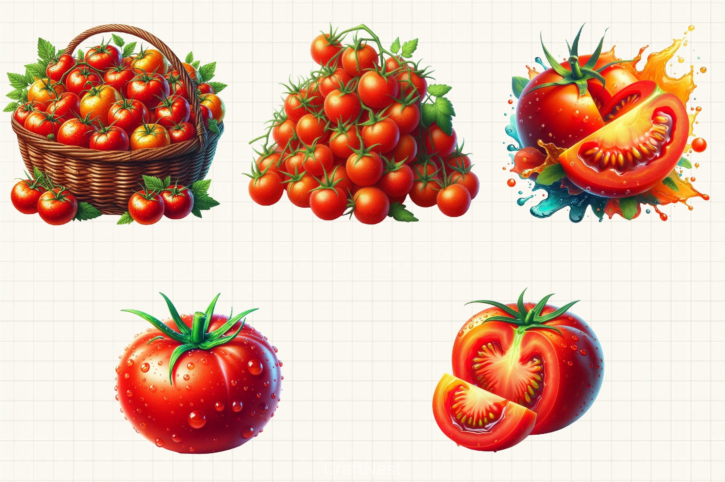 Tomatoes Clipart Bundle - CraftNest - Digital Crafting and Art
