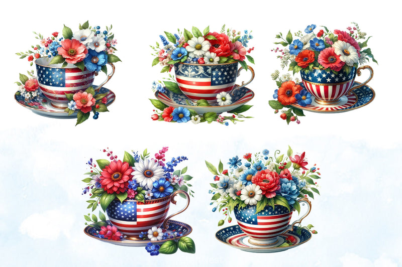American Tea Cup Clipart Bundle - CraftNest - Digital Crafting and Art