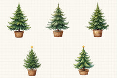 Boho Christmas Tree Clipart Bundle - CraftNest - Digital Crafting and Art