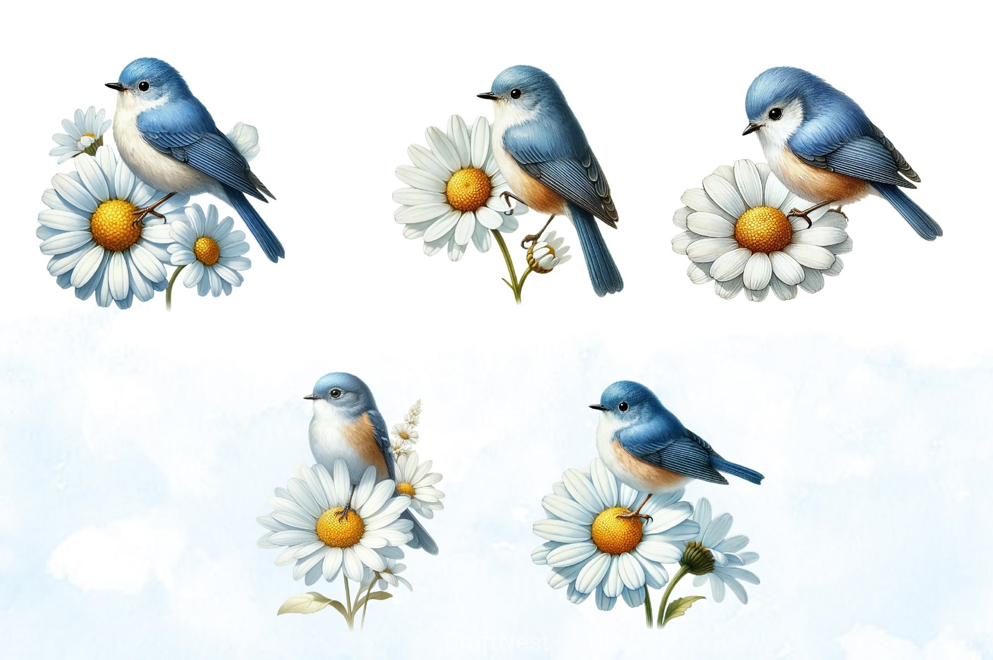 Spring Bluebird Clipart Bundle - CraftNest - Digital Crafting and Art