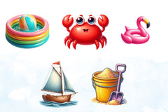 Summer Beach Clipart Bundle - CraftNest - Digital Crafting and Art