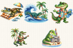 Summer Crocodile Clipart Bundle - CraftNest - Digital Crafting and Art
