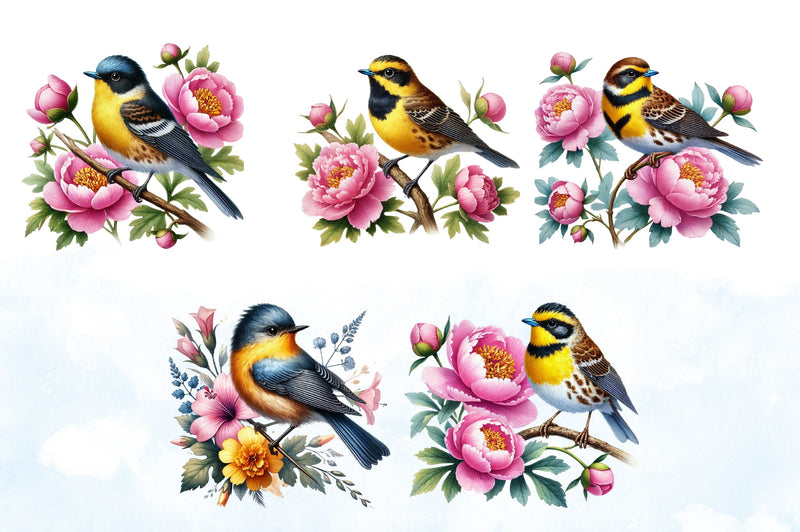 Spring Bird Clipart Bundle - CraftNest - Digital Crafting and Art