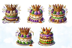 Mardi Gras King Cake Clipart Bundle - CraftNest - Digital Crafting and Art