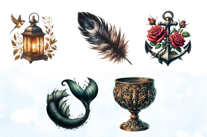 Gothic Summer Clipart Bundle 5 - CraftNest - Digital Crafting and Art