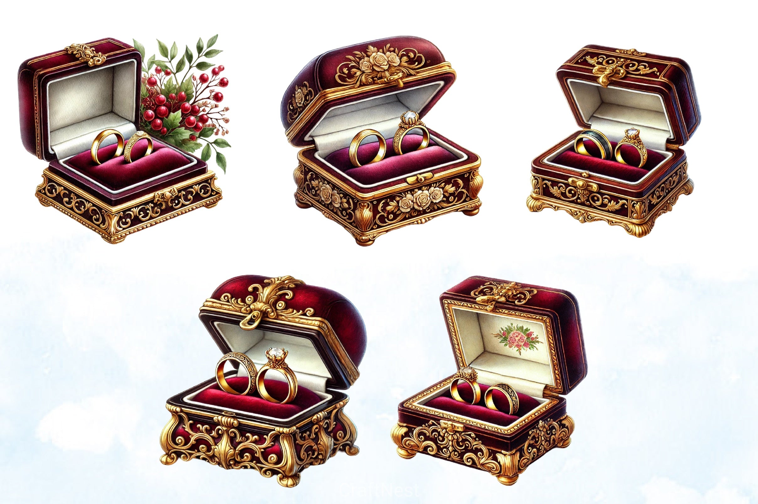 Gold Wedding Bands Clipart Bundle 18 - CraftNest - Digital Crafting and Art