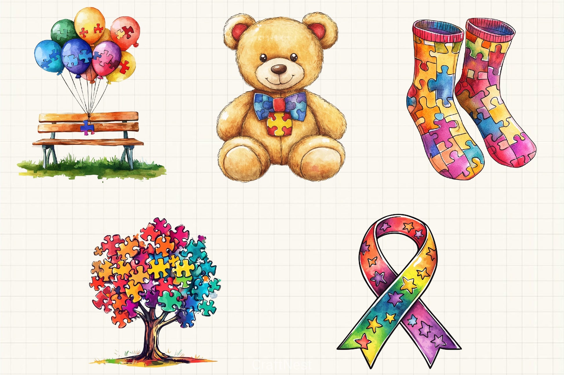 Autism Awareness Clipart Bundle - CraftNest - Digital Crafting and Art